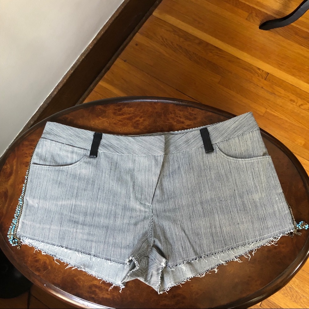 Iro Vova Chain Shorts In Navy Stripe 1